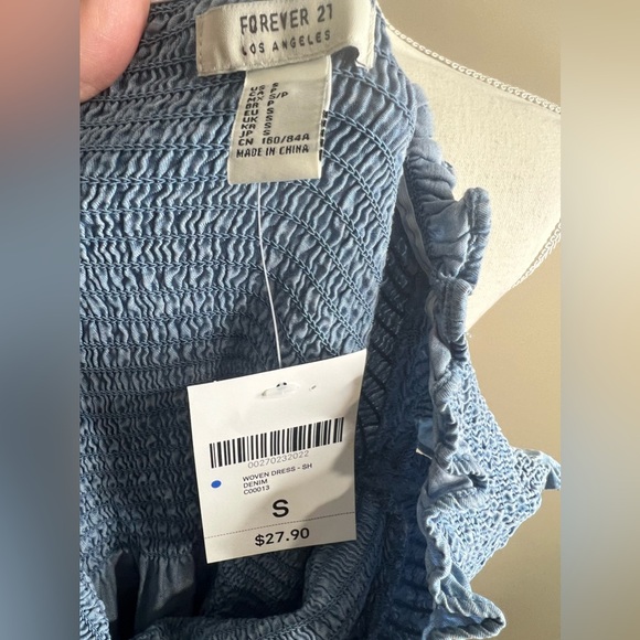 Nwt forever 21 woven denim dress size small - Picture 11 of 12
